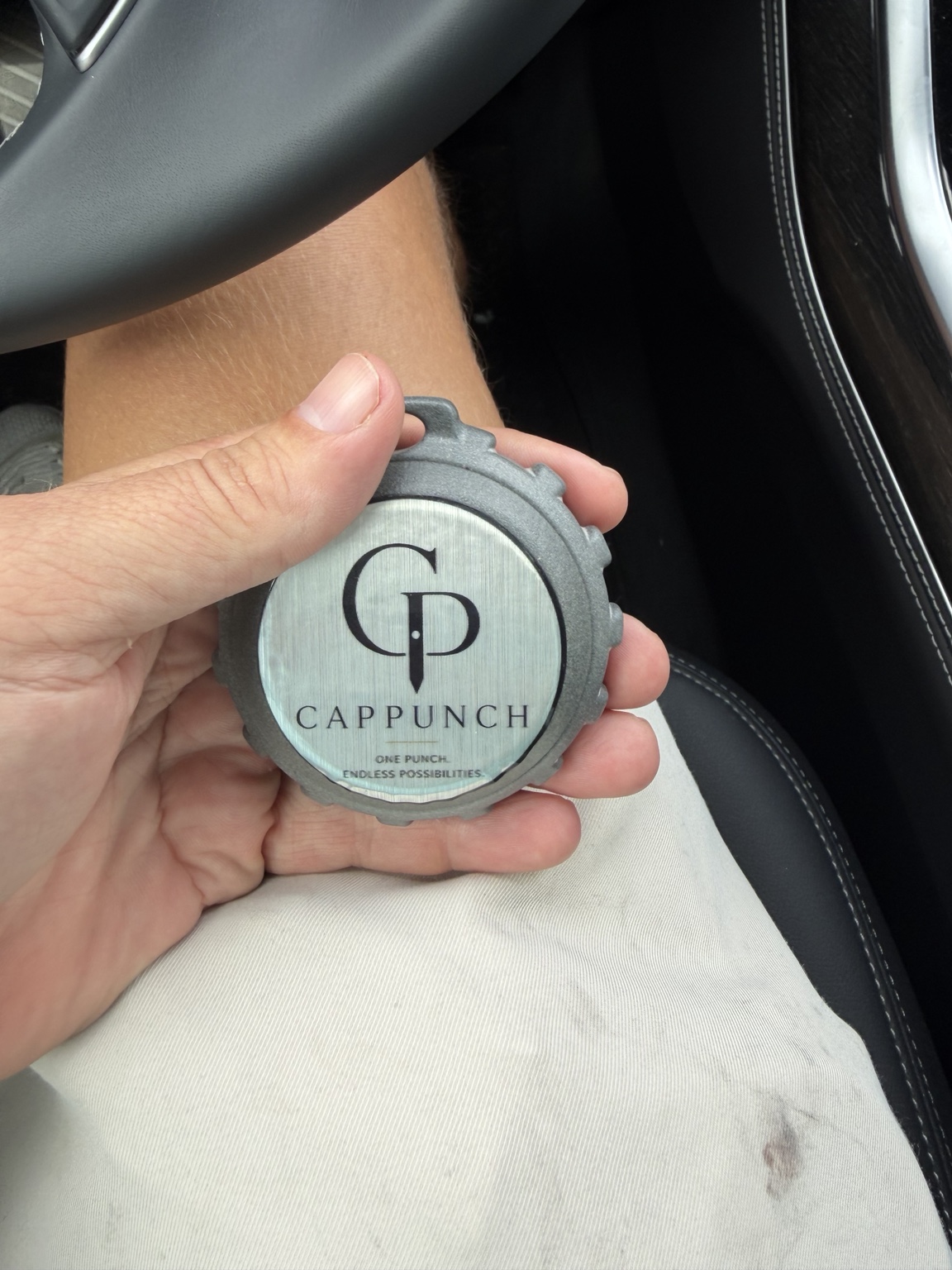 Actual handheld CapPunch prototype with CP face mark
