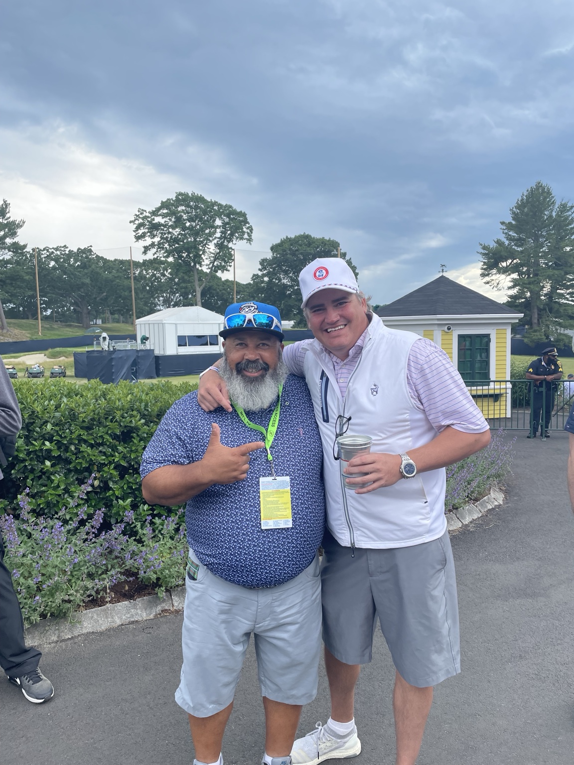 Tommy Bryan with a friend at a golf event